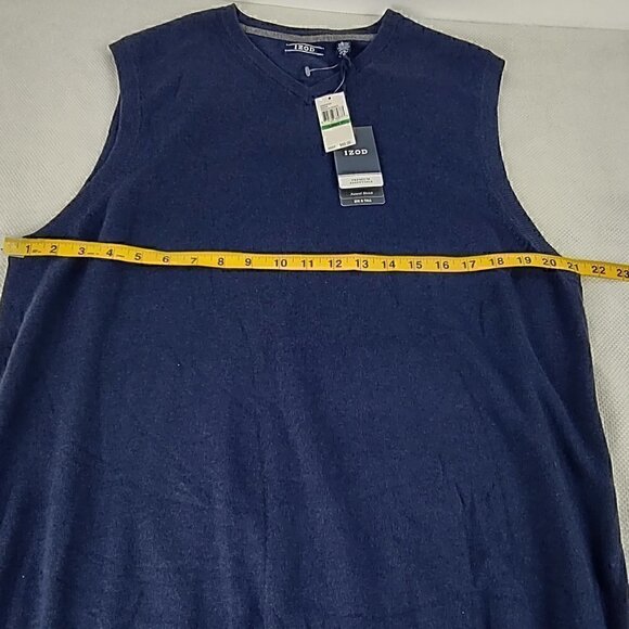 Izod Big & Tall Natural Stretch Blue Sleeveless Sweater Vest Size Large T (NWT) - Picture 7 of 12